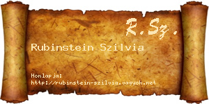 Rubinstein Szilvia névjegykártya